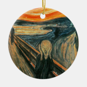 Abstrakten Skräm Munch Modern Art Julgransprydnad Keramik