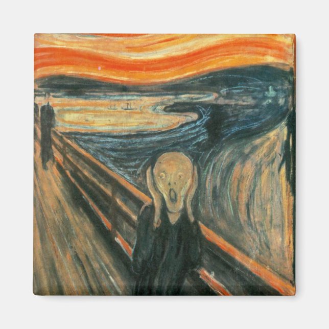 Abstrakten Skräm Munch Modern Art Magnet (Framsidan)