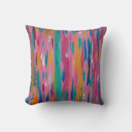 Abstrakten Skriv ut rosa Brushstrokes Kudde