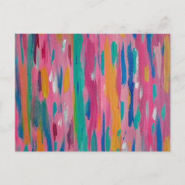 Abstrakten Skriv ut rosa Brushstrokes Vykort