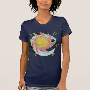 Abstrakten sol och Måne Wearable Art T Shirt