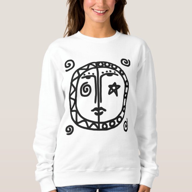 Abstrakten sol och Måne Wearable Art T Shirt (Framsida)