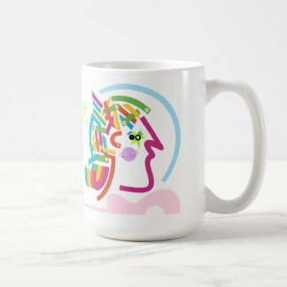 Abstrakten Space Astronaut Modern Art Retro Mugg