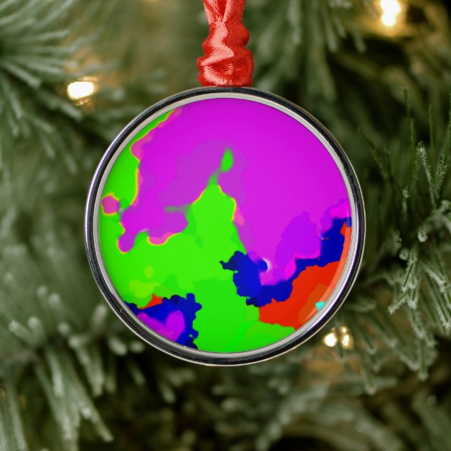 Abstrakten Stänk 2020-Coolan med färgkonst Multifä Julgransprydnad Metall (Träd)