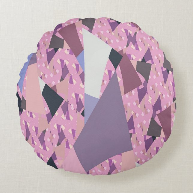 Abstrakten SUNSET SAILS Rund Kudde (Framsidan)