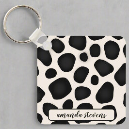 Abstrakten Svart namntyp Mönster Nyckelring