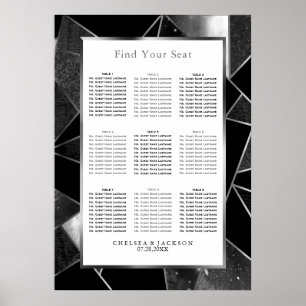 Abstrakten Svarta och Silver - Sittdiagram (9) Poster