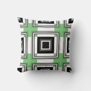 Abstrakten Svartvit Rand Retro Art Design Kudde