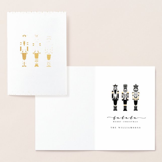 Abstrakten Svartvitt Trendig Nutcracker - jul Folierat Kort (Display)