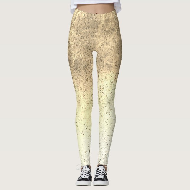 Abstrakten Tan Speckled Grunge Leggings (Framsida)