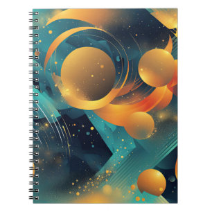 Abstrakten Teal och Guld Sphere Anteckningsbok