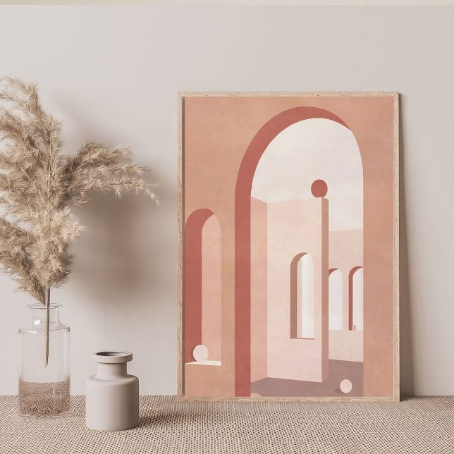 Abstrakten Terracotta Arch Geometric Poster (Skapare uppladdad)