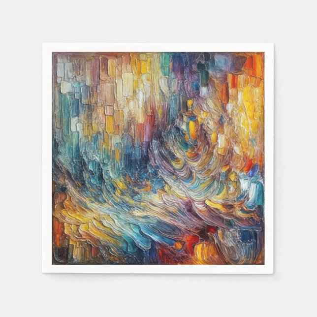 Abstrakten Tjock struktur-färg Pappersservett (Framsidan)