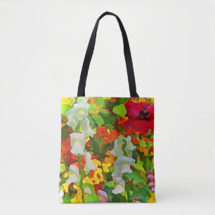 Abstrakten Tote Bag för färgämnen Blommigt Garden Tygkasse