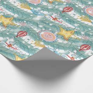 Abstrakten Träd & Ornaments Retro-Vintagen Presentpapper