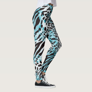 Abstrakten Turcos Zebra tryck Leggings