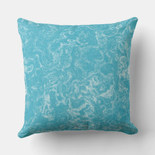Abstrakten Turquise blue och white marble Kudde