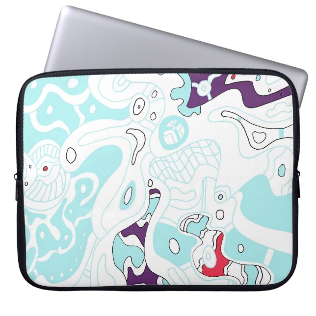abstrakten "Turquise Space" Laptop Sleeve (Framsidan)