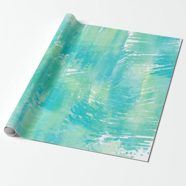 Abstrakten Turquota Mint Presentpapper (Utrullad)