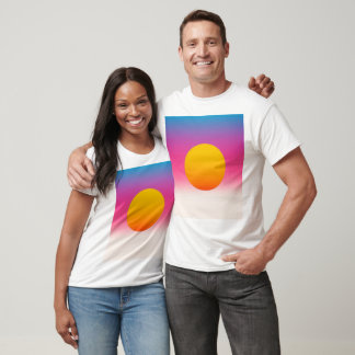Abstrakten Unisex Sol färglös tonersolnedgång T Shirt