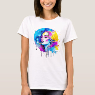 Abstrakten Vacker Watercolor Woman T Shirt