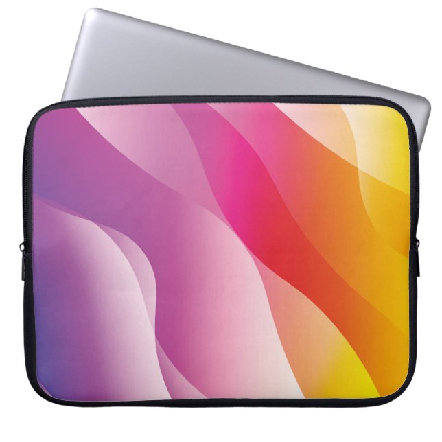 Abstrakten Vågigt bakgrund. Illustration med Färg Laptop Fodral (Framsidan)