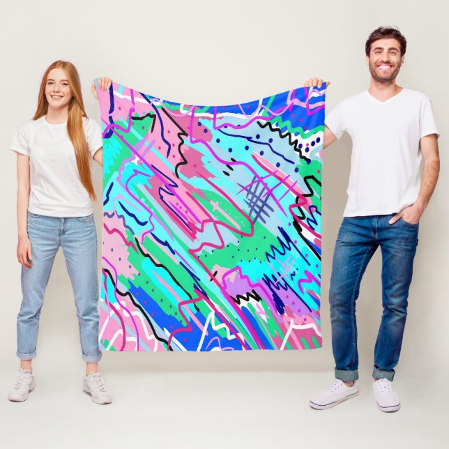 Abstrakten vår liggande utskrift fleecefilt (På plats)