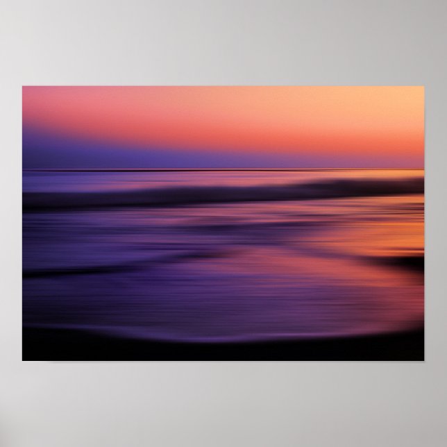 Abstrakten Väster sunset Ocean Poster (Framsidan)