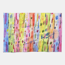 Abstrakten Vattenfärg i Linjer Kökshandduk