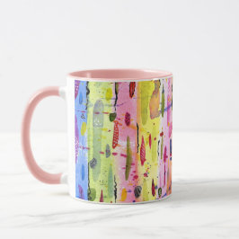 Abstrakten Vattenfärg i Linjer Mugg