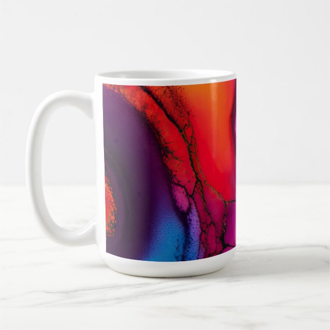 Abstrakten Vattenfärg Maximalist Art Kaffemugg (Vänster)