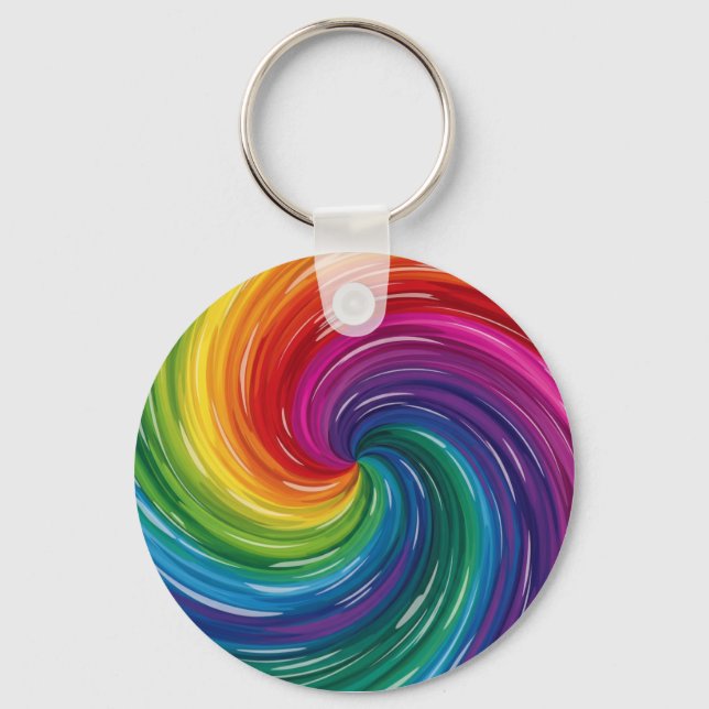 Abstrakten Vibrant Swirl Skriv ut Nyckelring (Framsida)