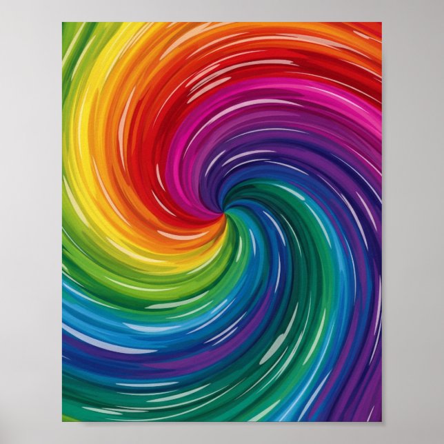 Abstrakten Vibrant Swirl Skriv ut Poster (Framsidan)