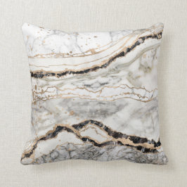 Abstrakten Vita och svarta Marble Struktur Kudde