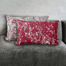 Abstrakten Wildblommor Burgundy Grått med modern E
