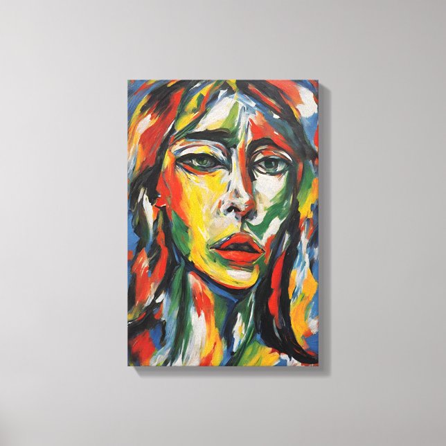 Abstrakten Woman Porträtt Canvastryck (Framsida)