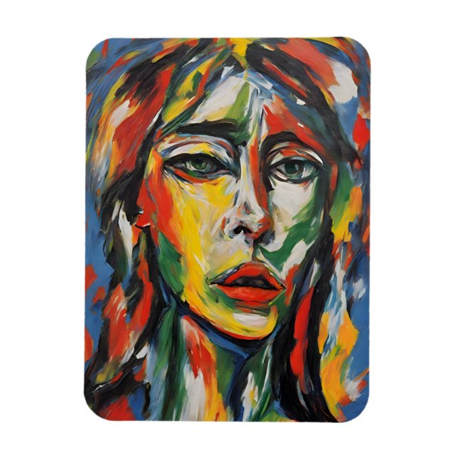 Abstrakten Woman Porträtt Magnet (Vertikal)