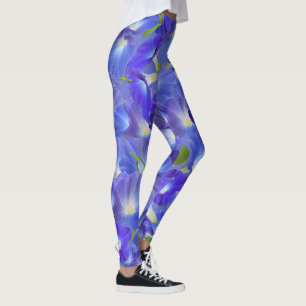 Abstrakten Yoga Pant Legging, blå morgonglasyr Leggings
