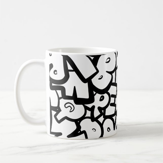 Abstraktens alfabet kaffemugg (Vänster)