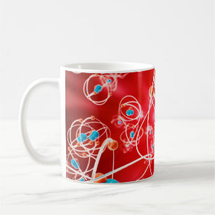 Abstraktens atombakgrund, kemi-modellens molekylba kaffemugg