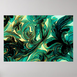 Abstraktens bakgrund av akrylfärger i akvamarin poster