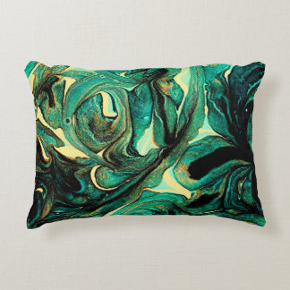 Abstraktens bakgrund av akrylfärger i akvamarin prydnadskudde