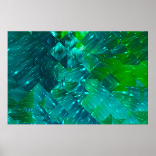 abstraktens bakgrund. blue och grönt mosaicbackgro poster