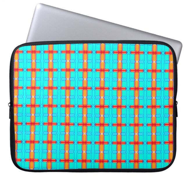 abstraktens bakgrund | flerfärgad gingham mönster laptop fodral (Framsidan)