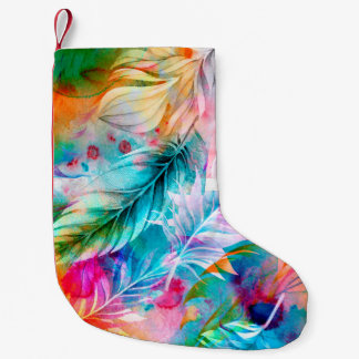 Abstraktens bakgrund för vattenfärgsfläckar och -b liten julstrumpa