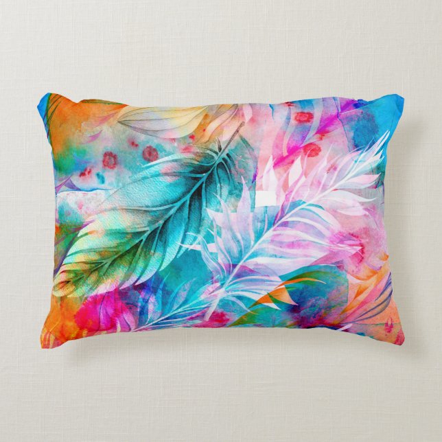 Abstraktens bakgrund för vattenfärgsfläckar och -b prydnadskudde (Framsidan)