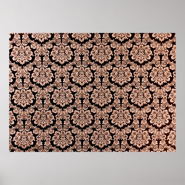 Abstraktens bakgrund i ett tungt lila brocade-verk poster (Framsidan)