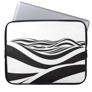 Abstraktens bakgrund i vågar. Optisk 3D-illusion- Laptop Fodral