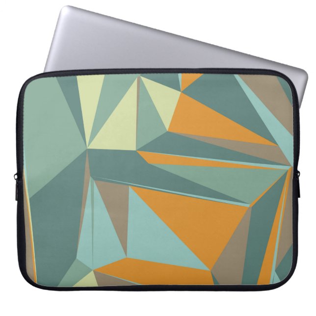 Abstraktens bakgrund med färgstark trianglesabstra laptop fodral (Framsidan)