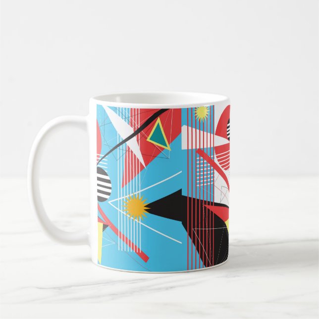 Abstraktens bakgrund med flera färgader för geomet kaffemugg (Vänster)